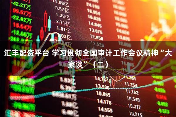 汇丰配资平台 学习贯彻全国审计工作会议精神“大家谈”（二）